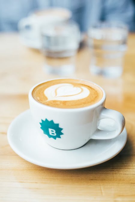 Flat white koffie in een kopje
